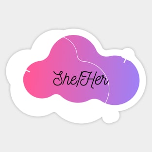 She / Her Pronouns Sticker